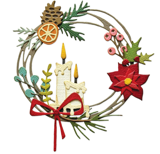 SIZZIX SIZZIX TIM HOLTZ THINLITS VAULT FESTIVE WREATH DIE SET