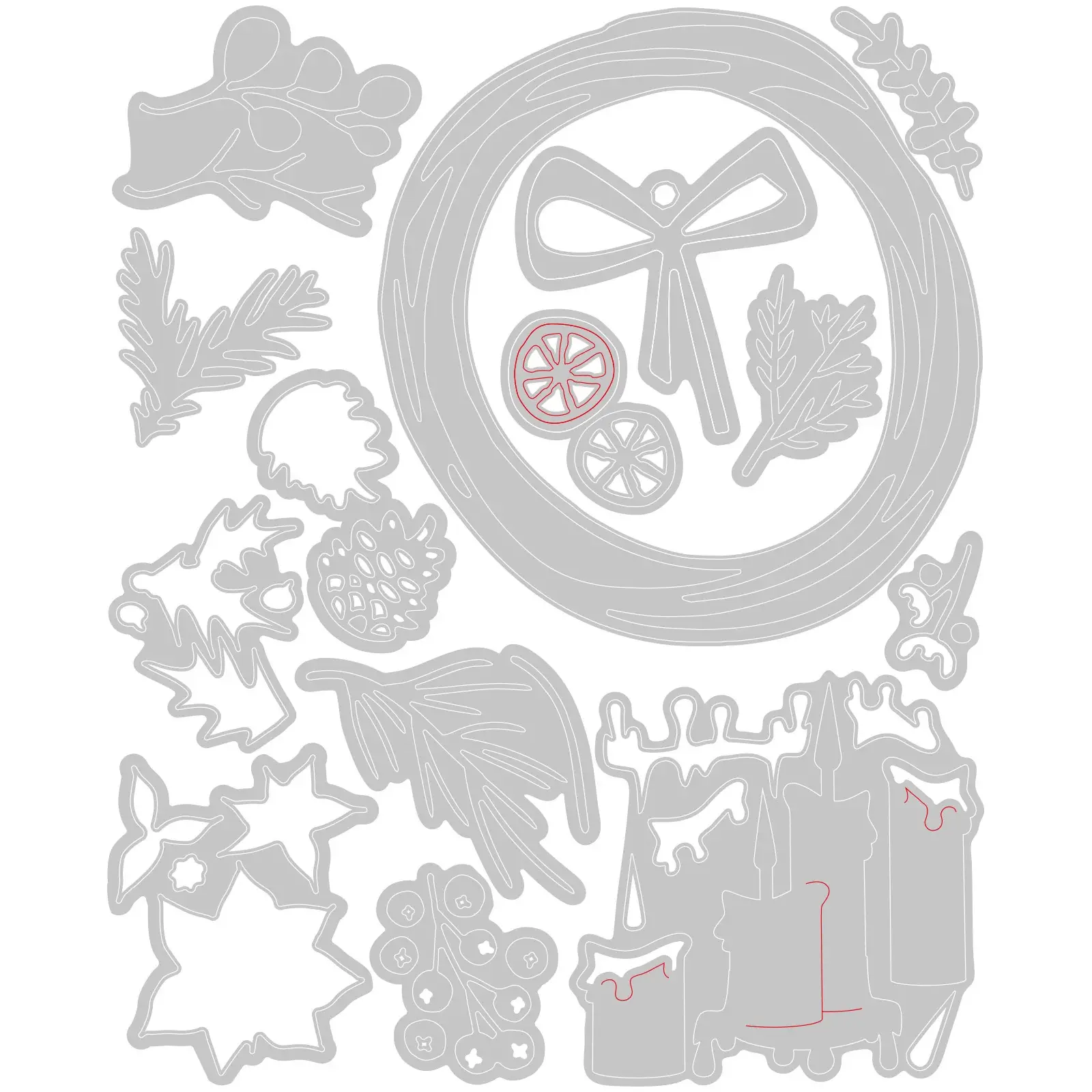 SIZZIX SIZZIX TIM HOLTZ THINLITS VAULT FESTIVE WREATH DIE SET