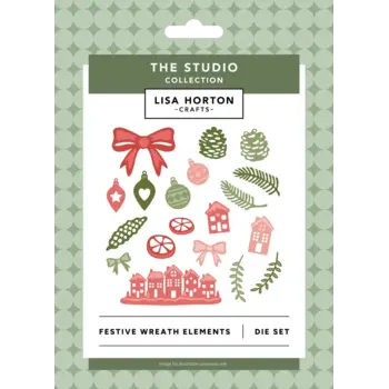 LISA HORTON CRAFTS LISA HORTON CRAFTS ÉLÉMENTS DE COURONNE FESTIVE ENSEMBLE DE MATRICES DE DÉCOUPE