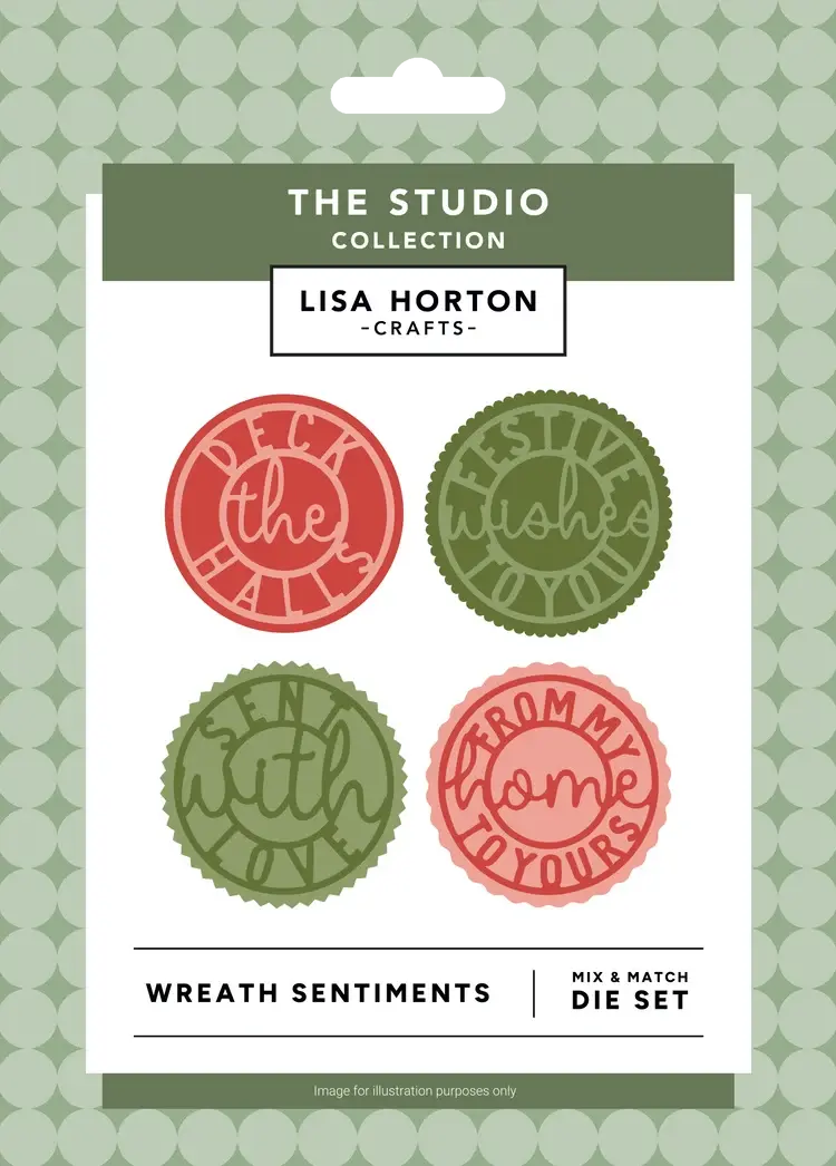 LISA HORTON CRAFTS LISA HORTON CRAFTS FESTIVE WREATH SENTIMENT DIE SET