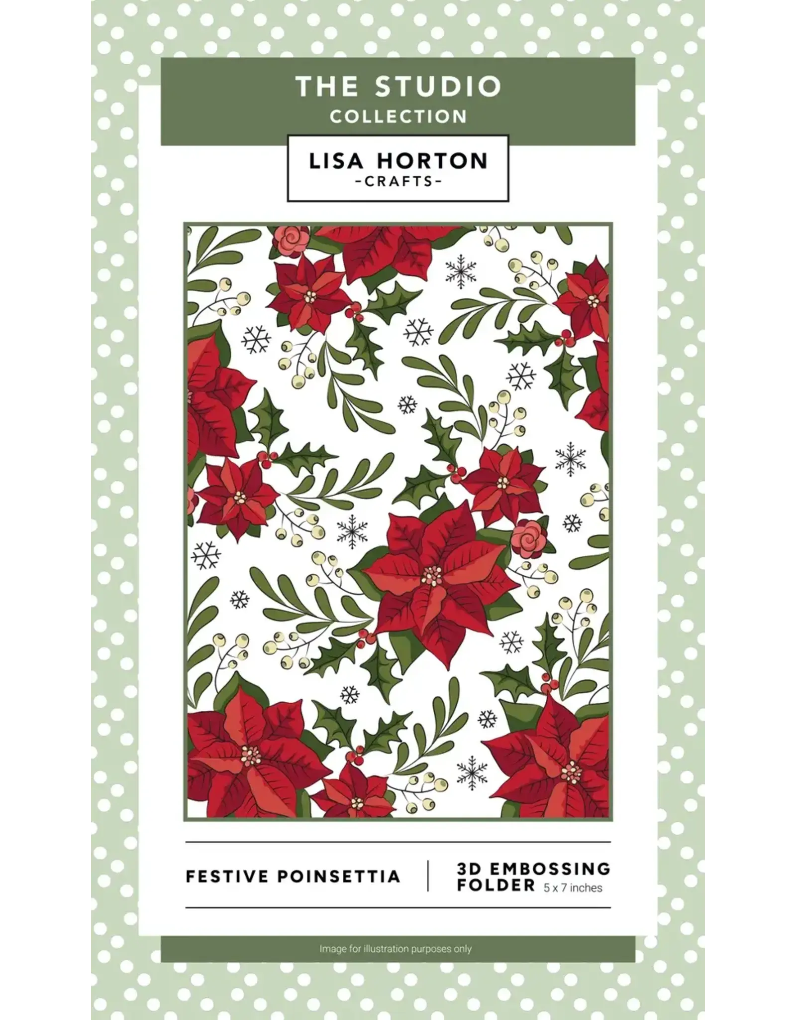 LISA HORTON CRAFTS LISA HORTON CRAFTS FESTIVE POINSETTIA 5x7 3D EMBOSSING FOLDER