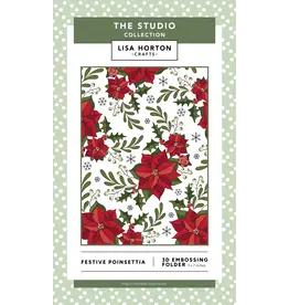 LISA HORTON CRAFTS LISA HORTON CRAFTS FESTIVE POINSETTIA 5x7 3D EMBOSSING FOLDER