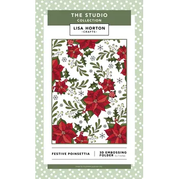 LISA HORTON CRAFTS LISA HORTON CRAFTS POINSETTIA FESTIF 5x7 DOSSIER À GAUFRAGE 3D
