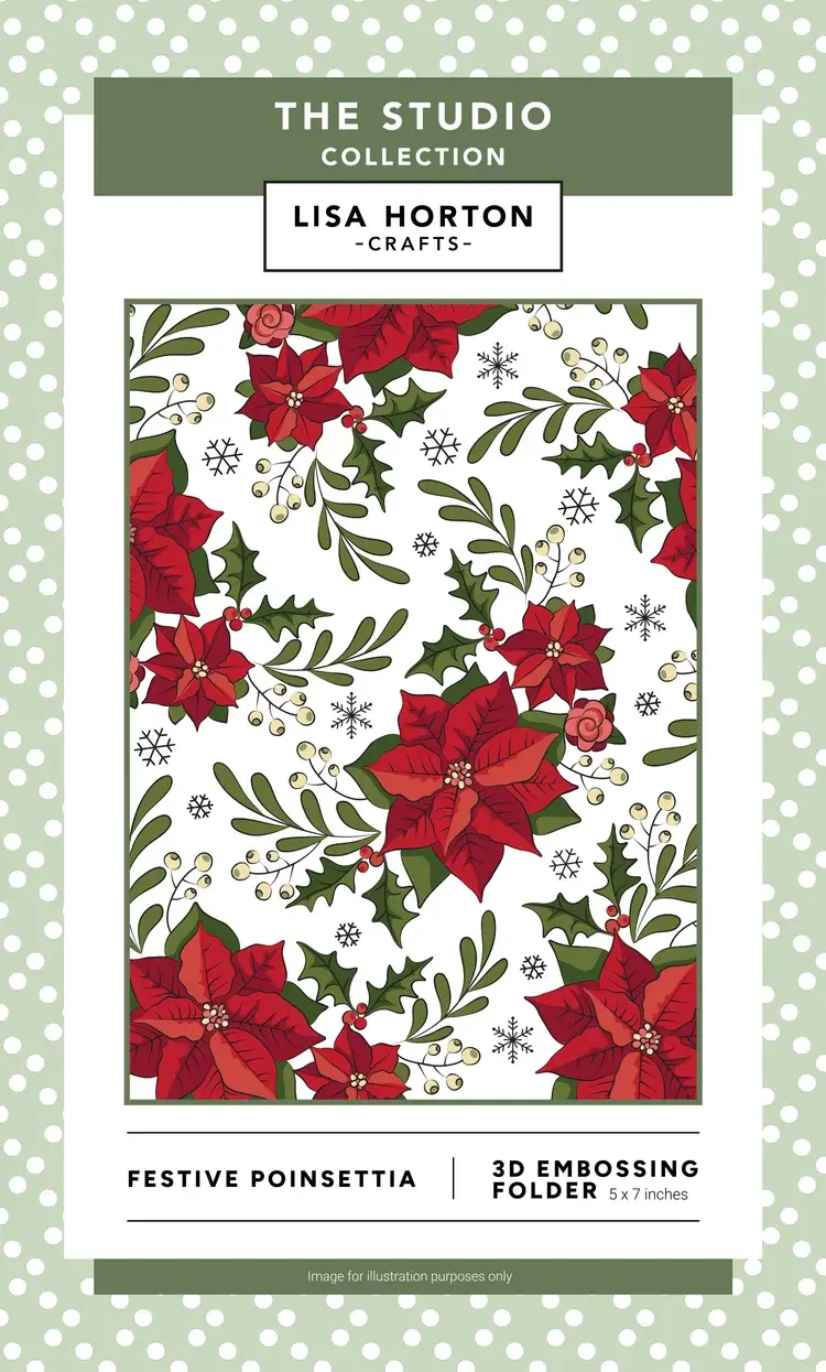 LISA HORTON CRAFTS LISA HORTON CRAFTS FESTIVE POINSETTIA 5x7 3D EMBOSSING FOLDER