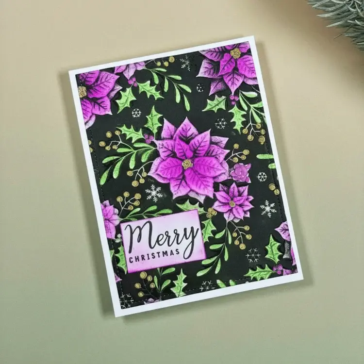 LISA HORTON CRAFTS LISA HORTON CRAFTS FESTIVE POINSETTIA 5x7 3D EMBOSSING FOLDER