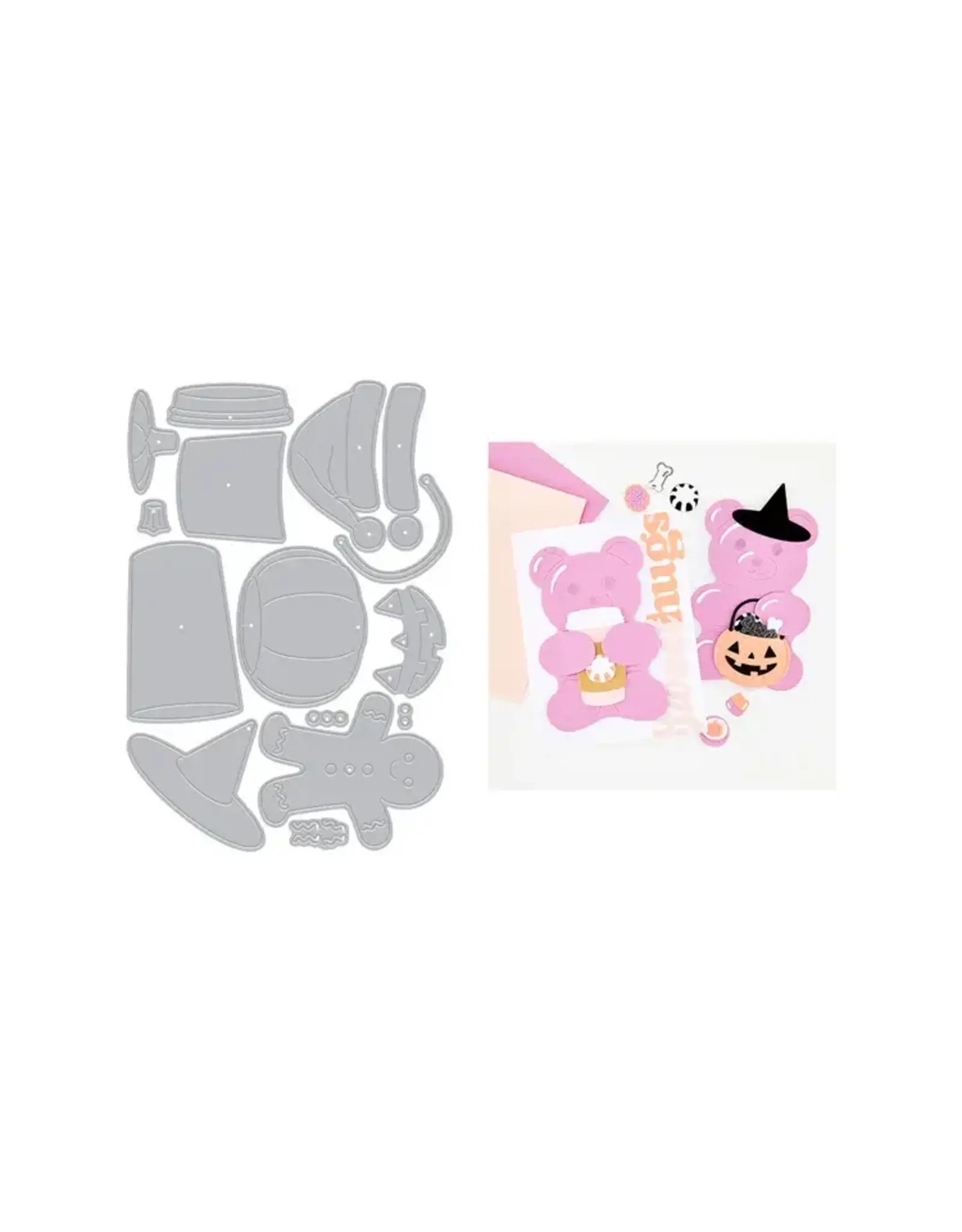 HERO ARTS HERO ARTS CARLY TEE BEAR HUGS HOLIDAY ACCESSORIES DIE SET