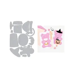 HERO ARTS HERO ARTS CARLY TEE CÂLINS D'OURS ACCESSOIRES POUR LES FÊTES ENSEMBLE DE MATRICES DE DÉCOUPE