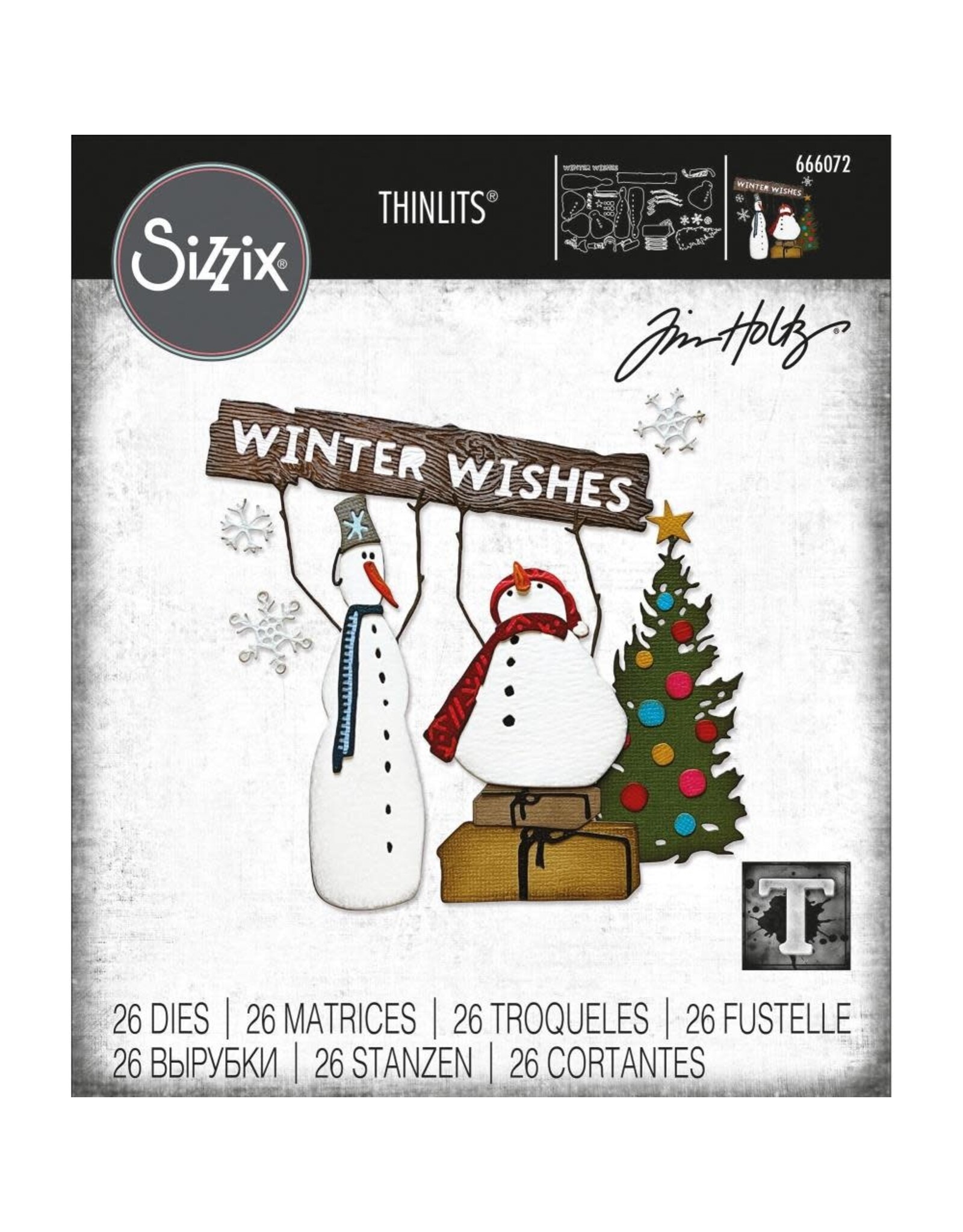 SIZZIX SIZZIX TIM HOLTZ THINLITS RAMEAU ET SOUCHE ENSEMBLE DE MATRICES DE DÉCOUPE