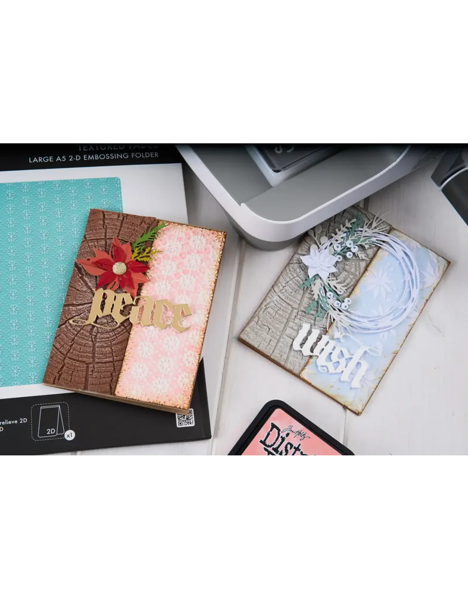 SIZZIX SIZZIX TIM HOLTZ 2D TEXTURE FADES "VAULT" FLOCONS DE NEIGE #3 GRAND DOSSIER À GAUFRAGE A5