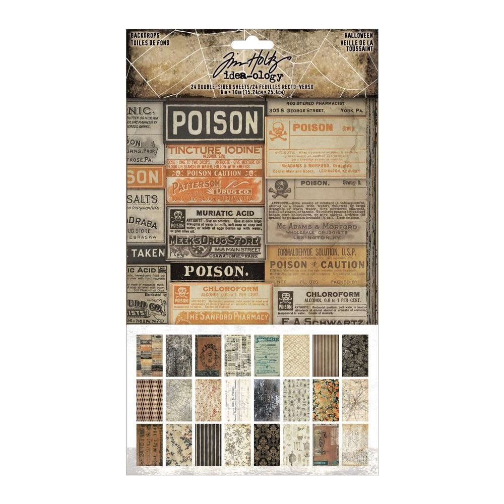 ADVANTUS TIM HOLTZ IDEA-OLOGY HALLOWEEN BACKDROPS 6x10 CARDSTOCK 24 SHEETS
