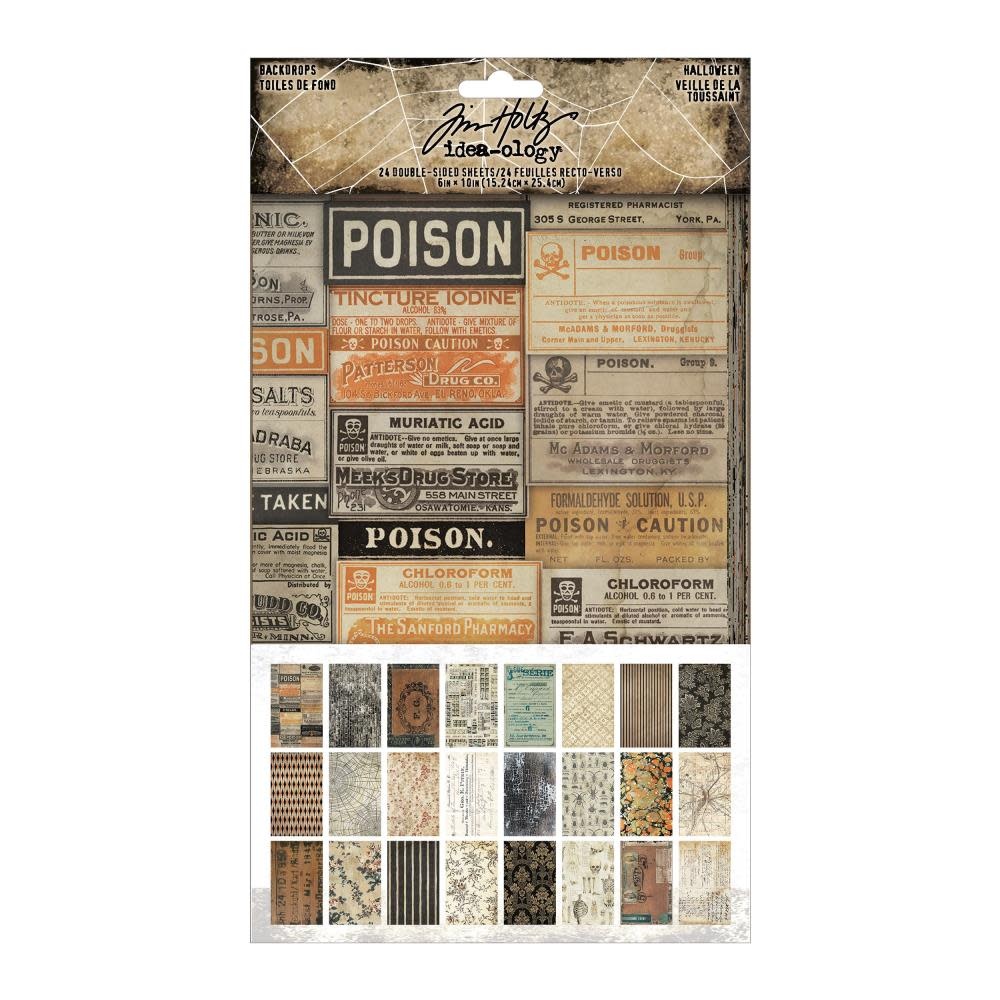 ADVANTUS TIM HOLTZ IDEA-OLOGY HALLOWEEN BACKDROPS 6x10 CARDSTOCK 24 SHEETS