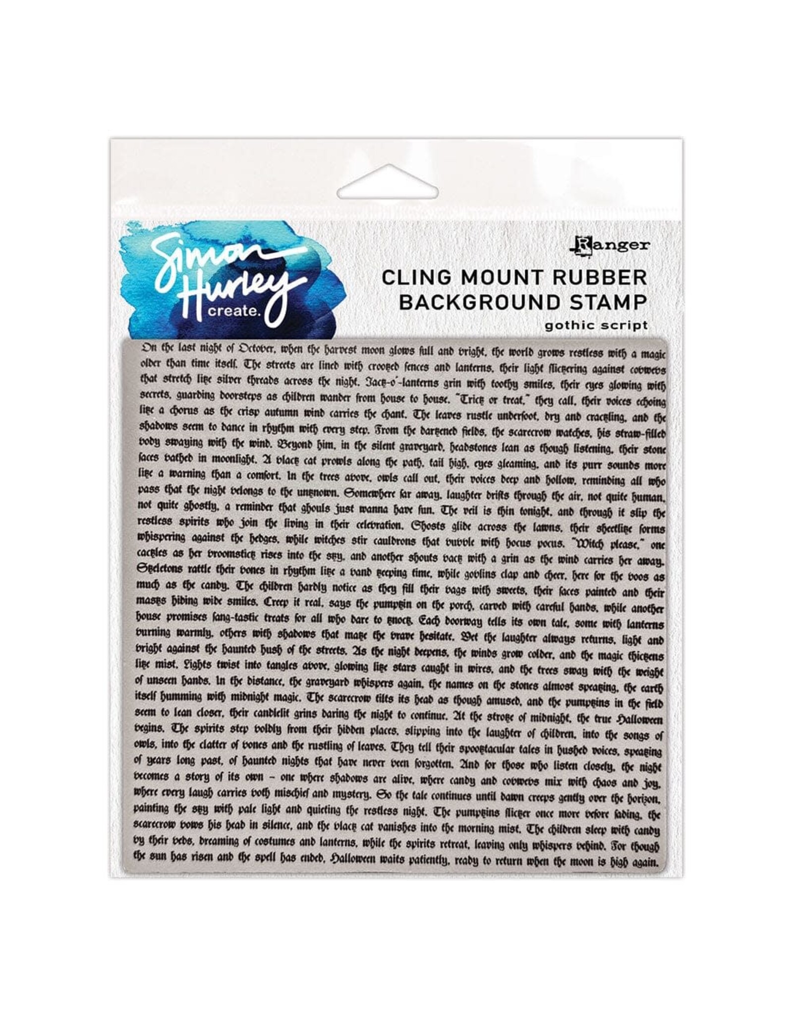RANGER RANGER SIMON HURLEY ÉCRITURE GOTHIQUE 6x6 TAMPON DE FOND EN CAOUTCHOUC
