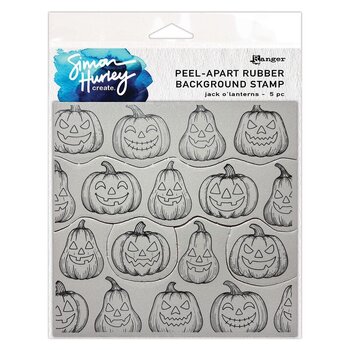 RANGER RANGER SIMON HURLEY JACK O' LANTERNS PEEL-APART 6x6 RUBBER BACKGROUND STAMP