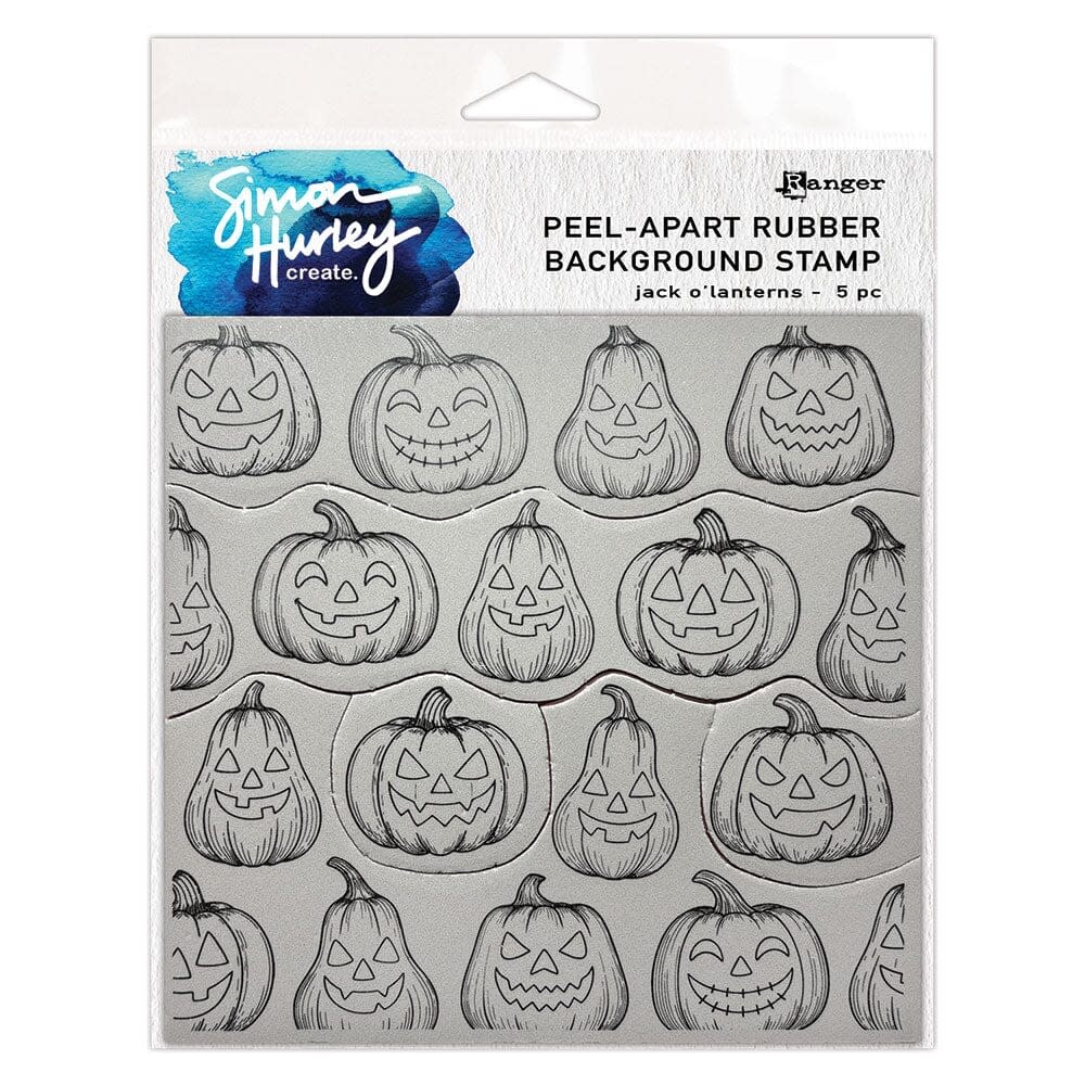 RANGER RANGER SIMON HURLEY JACK O' LANTERNS PEEL-APART 6x6 RUBBER BACKGROUND STAMP