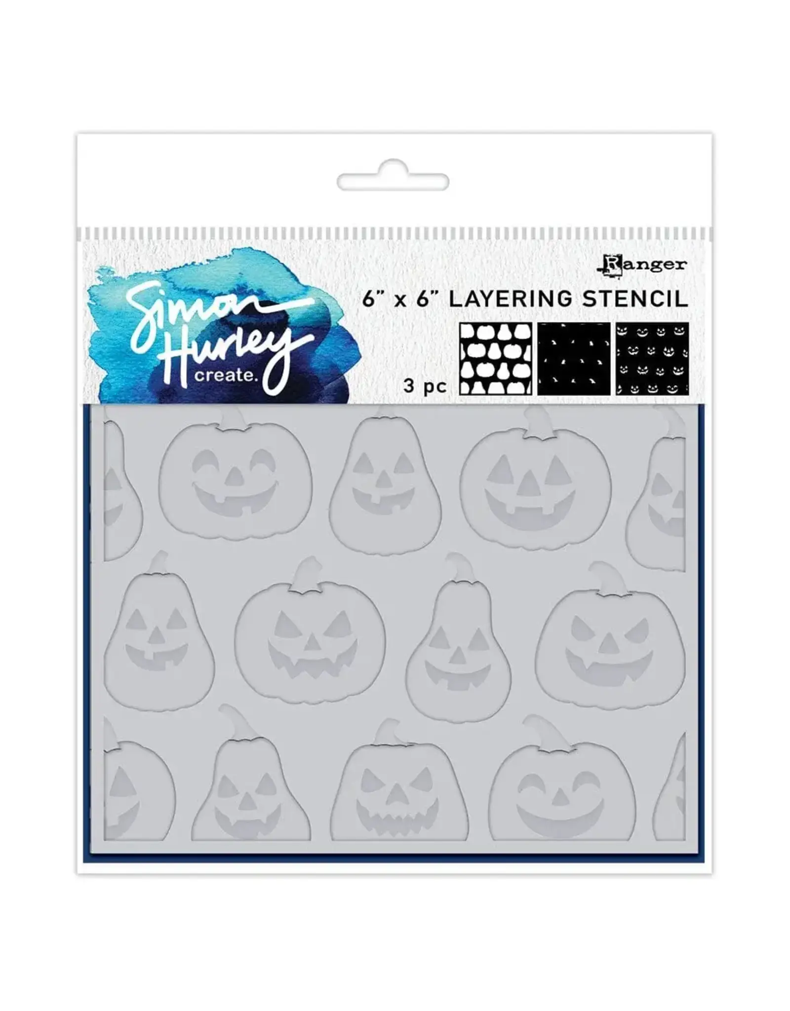 RANGER RANGER SIMON HURLEY JACK O' LANTERNS 6x6 LAYERING STENCIL SET