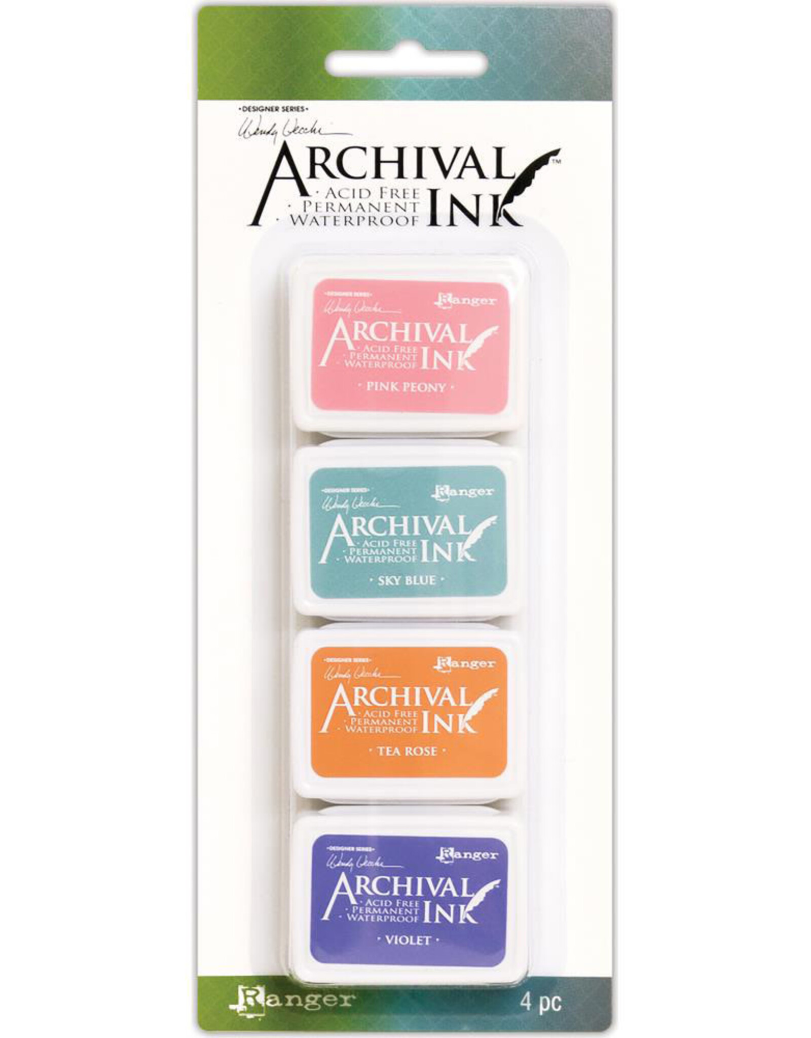 RANGER WENDY VECCHI ARCHIVAL MINI INK PAD KIT #3 4PK