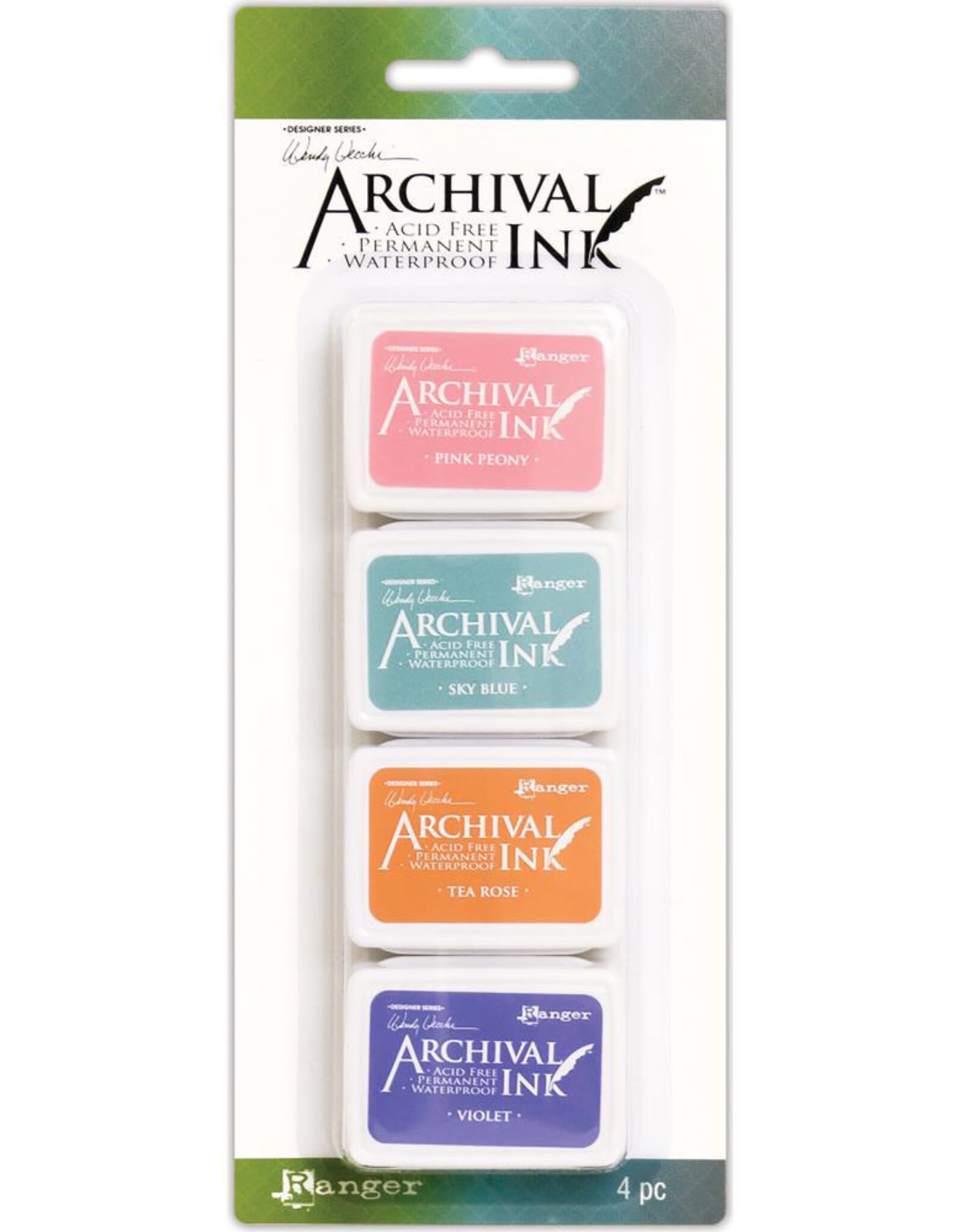 RANGER WENDY VECCHI ARCHIVAL MINI TAMPON ENCREUR PAQUET #3 4PK