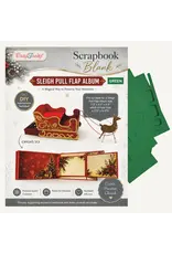 CRAFTREAT CRAFTREAT SCRAPBOOK SLEIGH PULL FLAP ALBUM GREEN