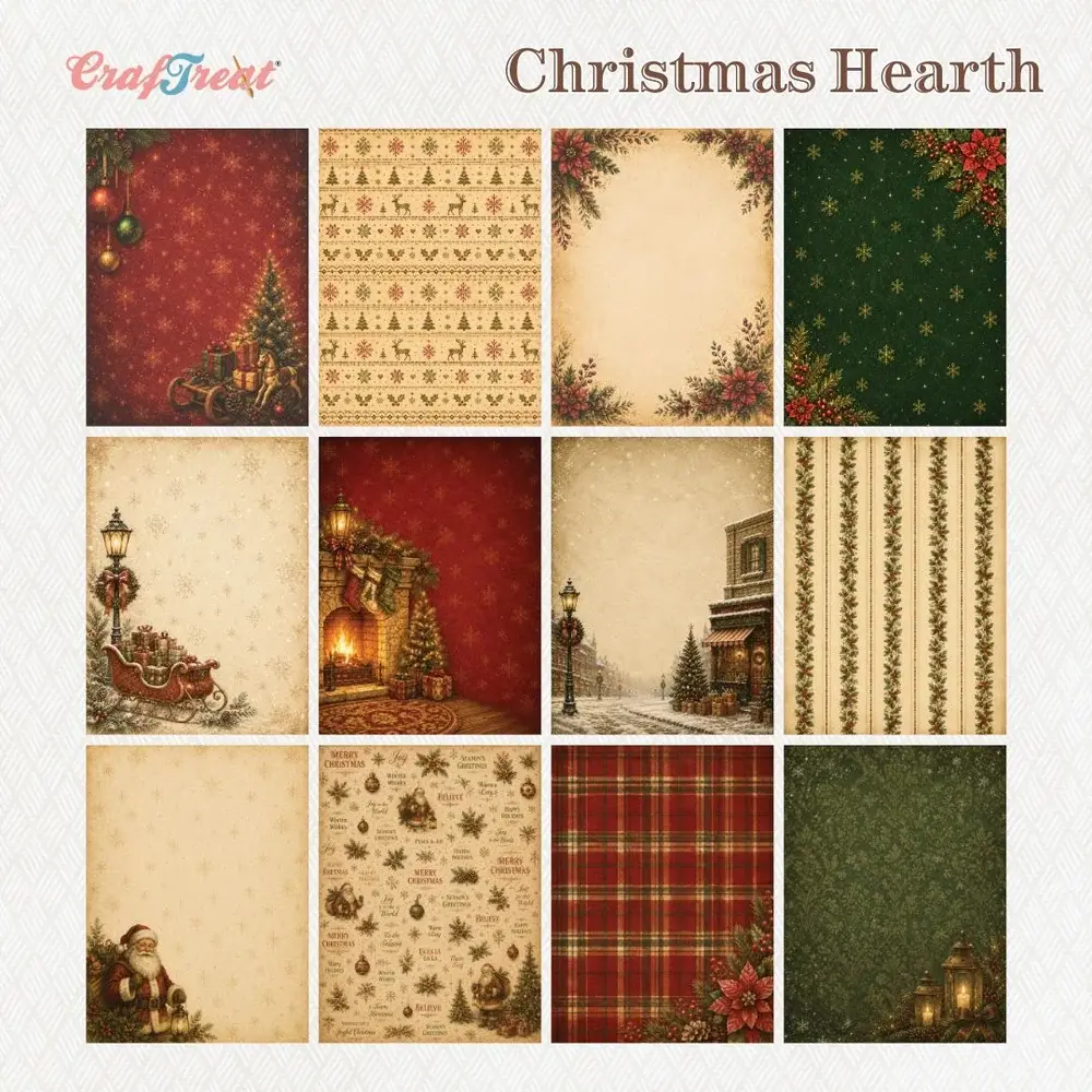 CRAFTREAT CRAFTREAT FOYER DE NOËL 6x8 PAQUET DE PAPIER