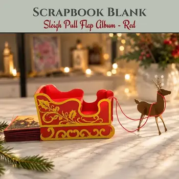 CRAFTREAT CRAFTREAT SCRAPBOOK SLEIGH PULL FLAP ALBUM RED