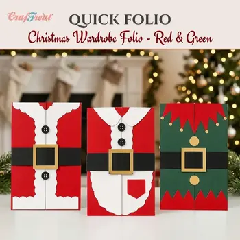 CRAFTREAT CRAFTREAT SCRAPBOOK BLANKS QUICK FOLIO WARDROBE FOLIO RED & GREEN