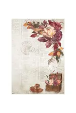 STAMPERIA STAMPERIA OUR WAY CHEST AND HAT A4 RICE PAPER