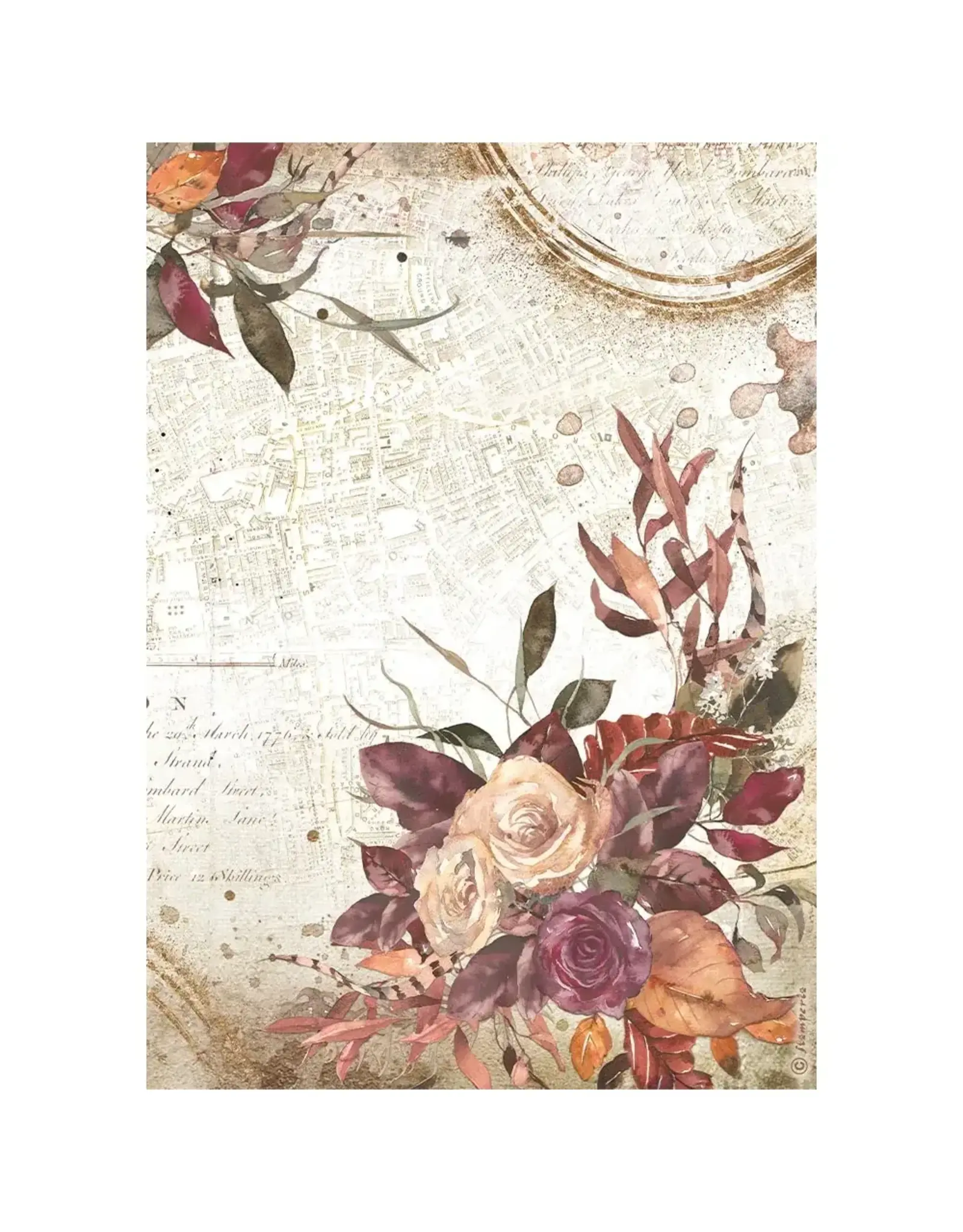 STAMPERIA STAMPERIA OUR WAY BOUQUET A4 RICE PAPER