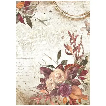 STAMPERIA STAMPERIA OUR WAY BOUQUET PAPIER DE RIZ A4