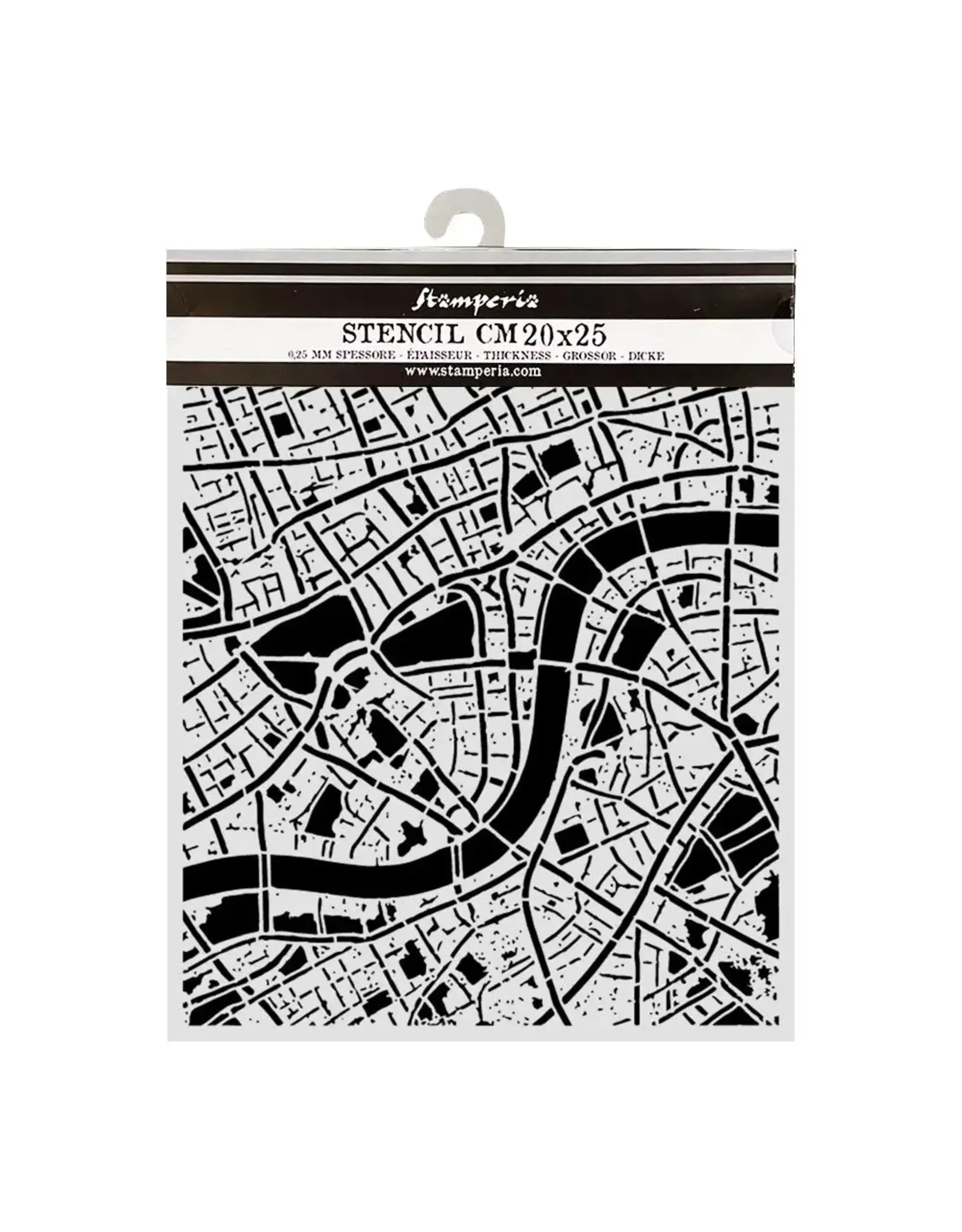 STAMPERIA STAMPERIA OUR WAY STREET MAP 20x25cm STENCIL