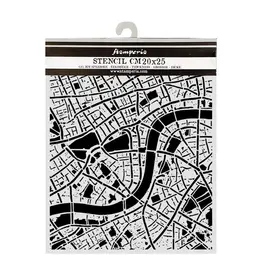 STAMPERIA STAMPERIA OUR WAY PLAN DE VILLE 20x25cm POCHOIR