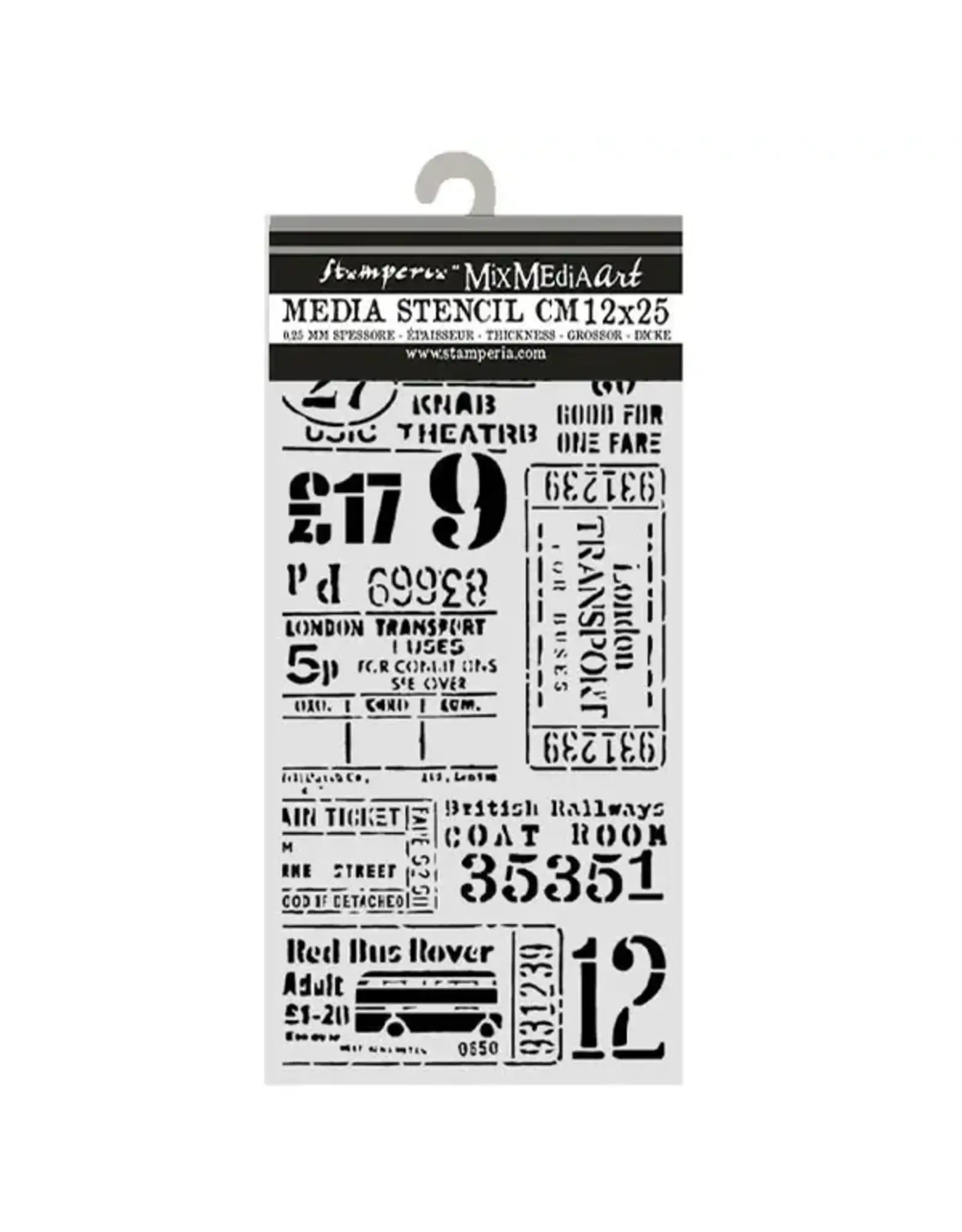 STAMPERIA STAMPERIA OUR WAY TICKETS 12x25cm STENCIL