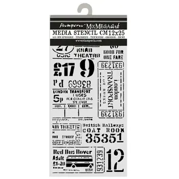 STAMPERIA STAMPERIA OUR WAY TICKETS 12x25cm STENCIL