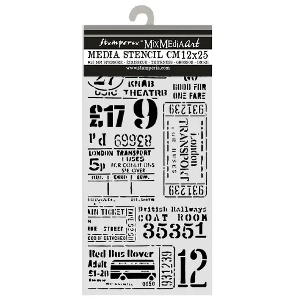 STAMPERIA STAMPERIA OUR WAY TICKETS 12x25cm STENCIL
