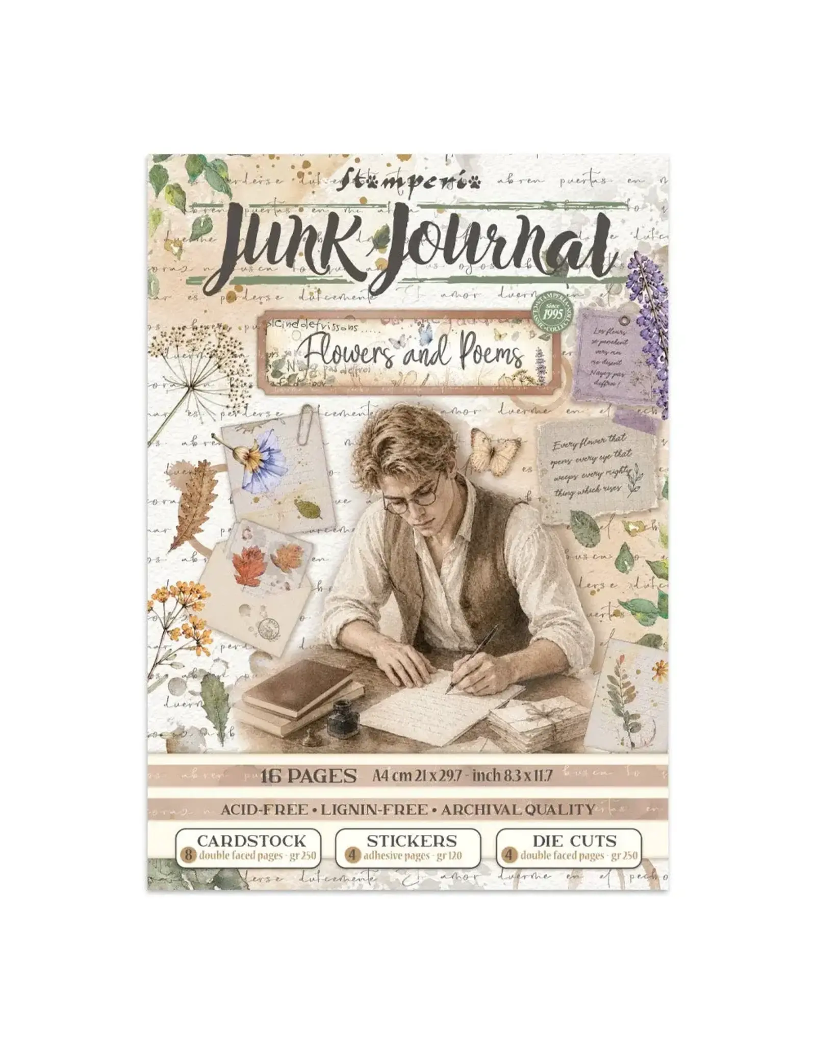 STAMPERIA STAMPERIA FLOWERS AND POEMS JUNK JOURNAL
