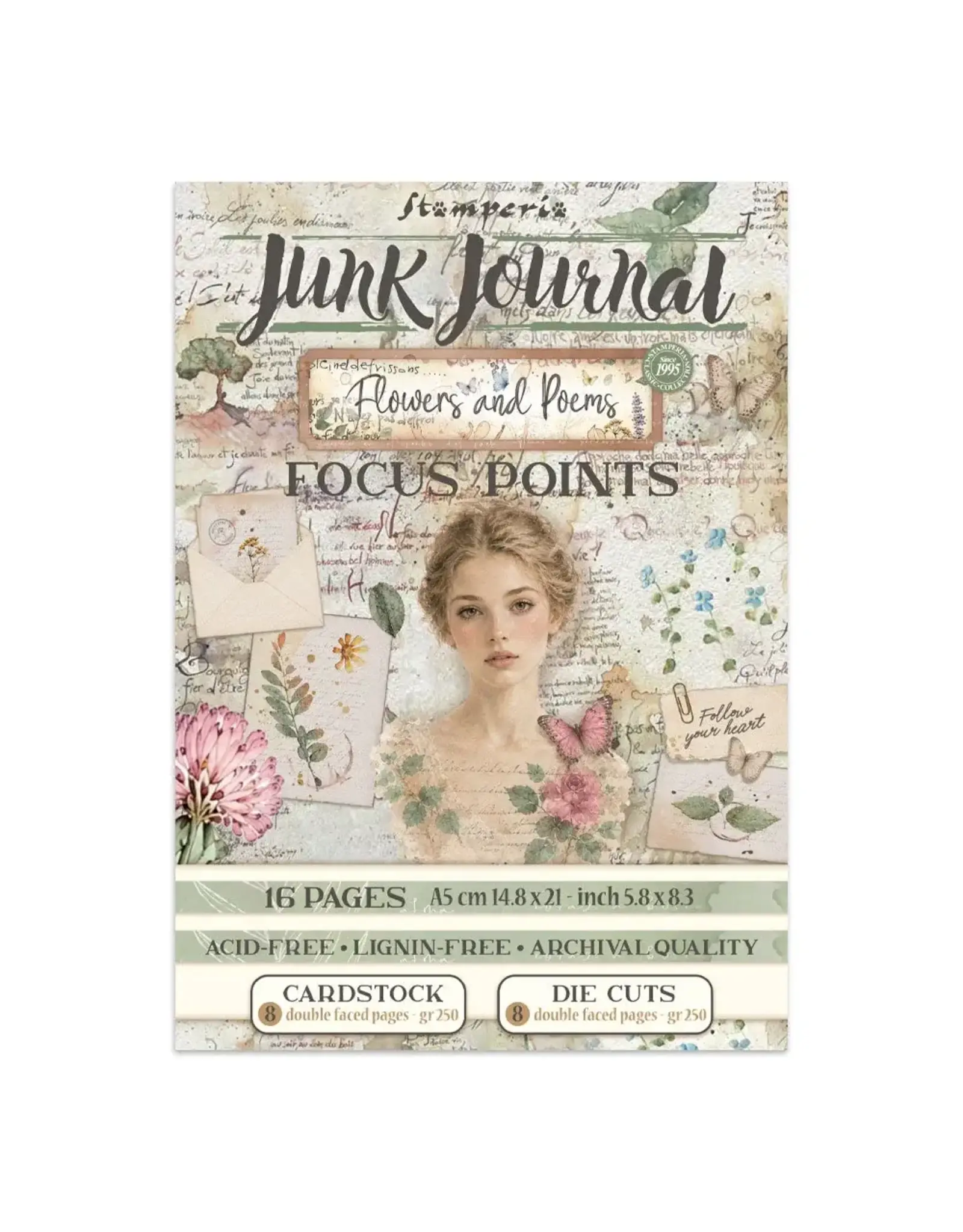 STAMPERIA STAMPERIA FLOWERS AND POEMS A5 FOCUS POINTS JUNK JOURNAL