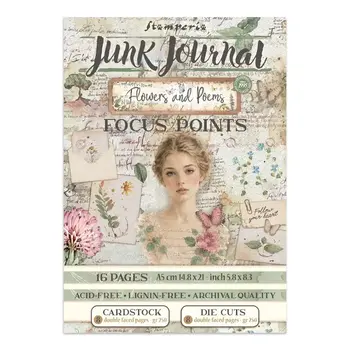 STAMPERIA STAMPERIA FLOWERS AND POEMS A5 FOCUS POINTS JUNK JOURNAL