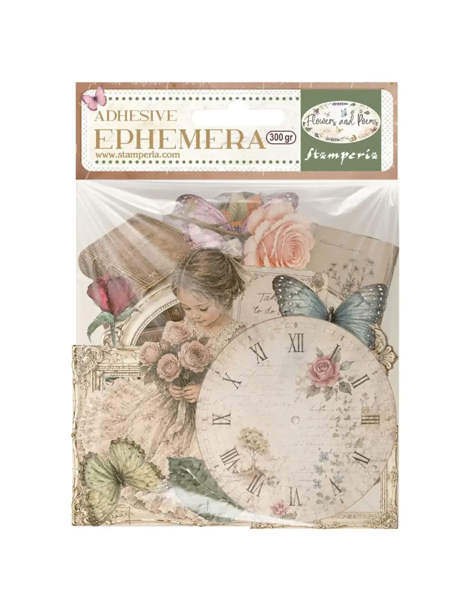 STAMPERIA STAMPERIA FLOWERS AND POEMS EPHEMERA ADHESIVE PAPER CUT OUTS