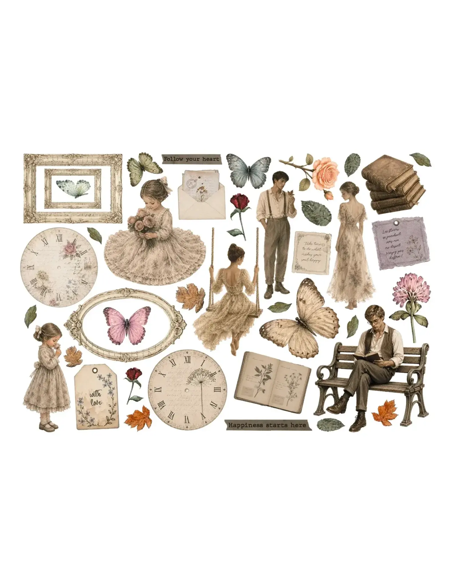 STAMPERIA STAMPERIA FLOWERS AND POEMS EPHEMERA ADHESIVE PAPER CUT OUTS