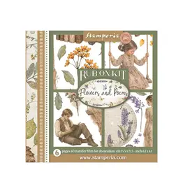 STAMPERIA STAMPERIA FLOWERS AND POEMS FEUILLES DE TRANSFERTS 6/PK