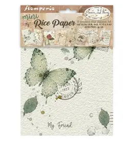 STAMPERIA STAMPERIA FLOWERS AND POEMS A6 MINI RICE PAPER 8/PK