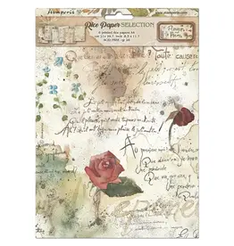STAMPERIA STAMPERIA FLOWERS AND POEMS PAPIER DE RIZ A4 6/PK