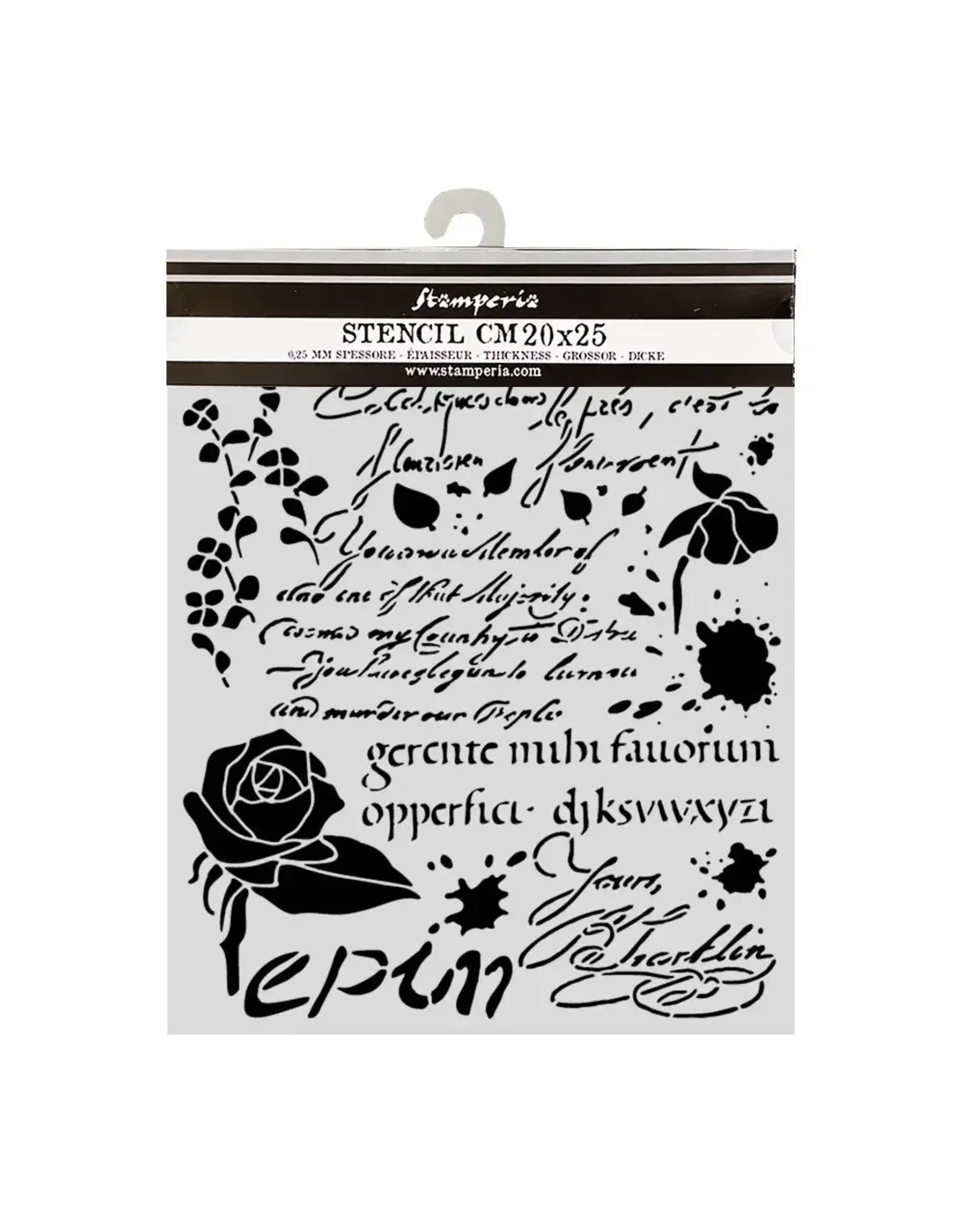 STAMPERIA STAMPERIA FLOWERS AND POEMS INSPIRATIONS LATINES 20x25cm POCHOIR