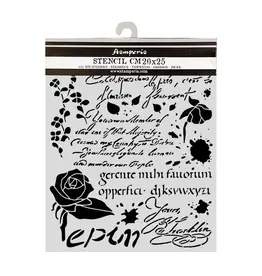 STAMPERIA STAMPERIA FLOWERS AND POEMS LATIN INSPIRATIONS 20x25cm STENCIL
