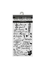 STAMPERIA STAMPERIA FLOWERS AND POEMS FLOWERS AND WRITINGS 12x25cm STENCIL