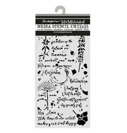 STAMPERIA STAMPERIA FLOWERS AND POEMS FLOWERS AND WRITINGS 12x25cm STENCIL