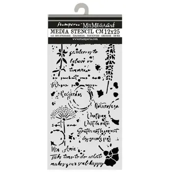 STAMPERIA STAMPERIA FLOWERS AND POEMS FLEURS ET ÉCRITS 12x25cm POCHOIR