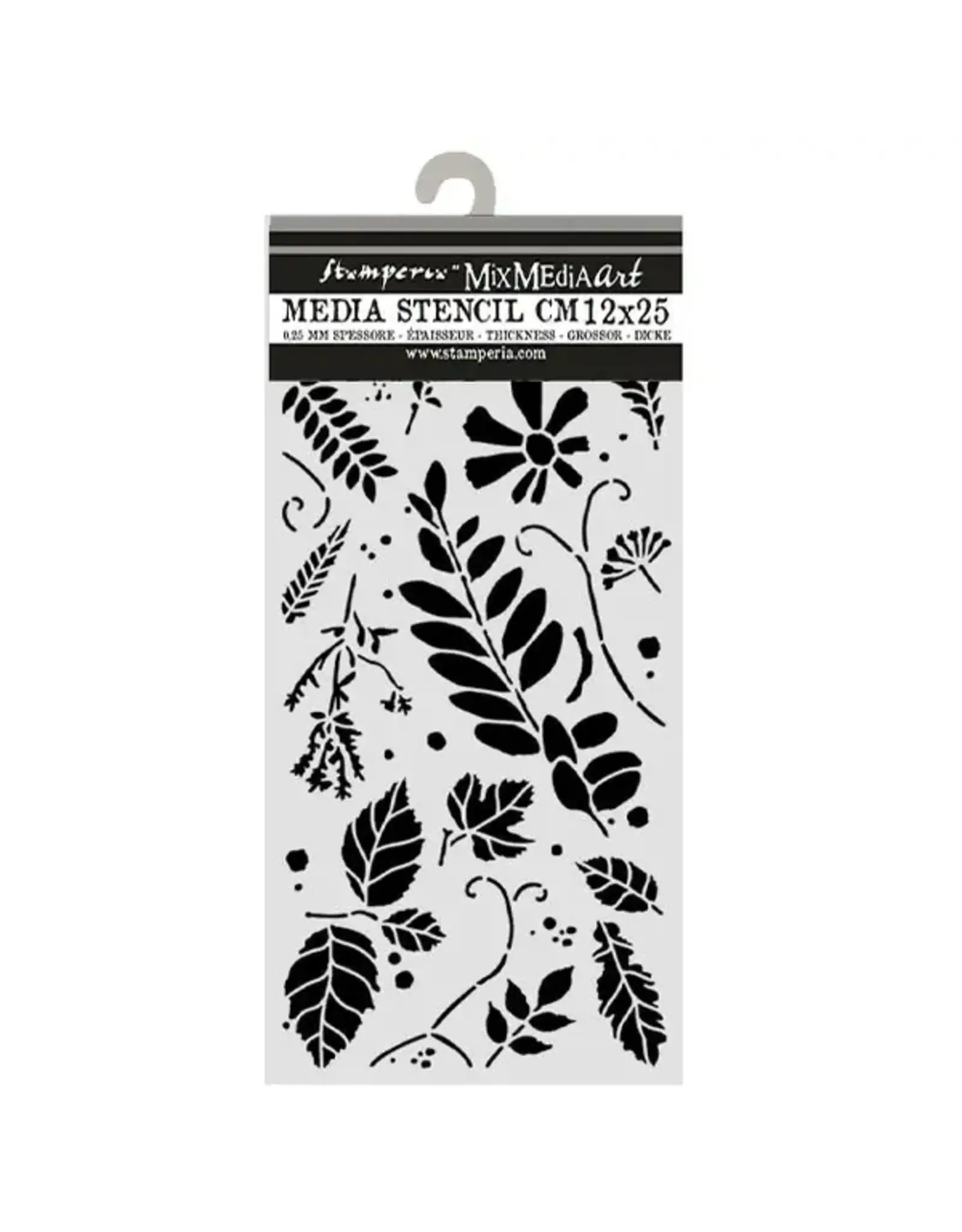 STAMPERIA STAMPERIA FLOWERS AND POEMS MIXED LEAVES 12x25cm STENCIL