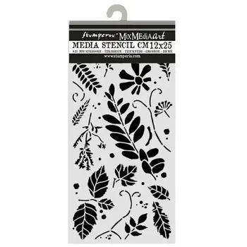 STAMPERIA STAMPERIA FLOWERS AND POEMS MIXED LEAVES 12x25cm STENCIL
