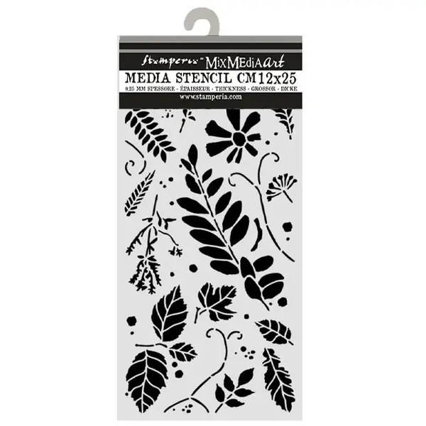 STAMPERIA STAMPERIA FLOWERS AND POEMS MIXED LEAVES 12x25cm STENCIL