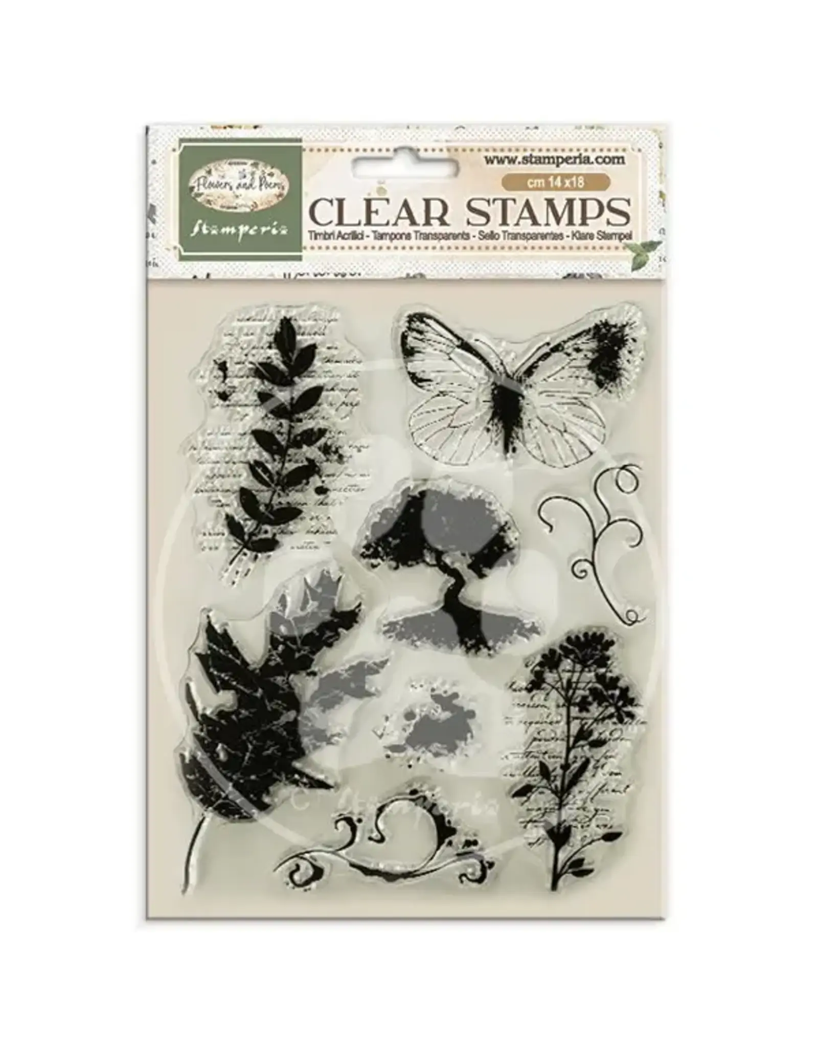 STAMPERIA STAMPERIA FLOWERS AND POEMS CLEAR STAMP SET